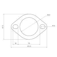 2,5" / 63mm 2-Loch Downpipe Dichtung mehrlagig