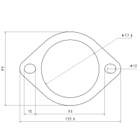 3" / 76mm 2-Loch Downpipe Dichtung mehrlagig