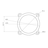 3" / 76mm 4-Loch Downpipe Dichtung